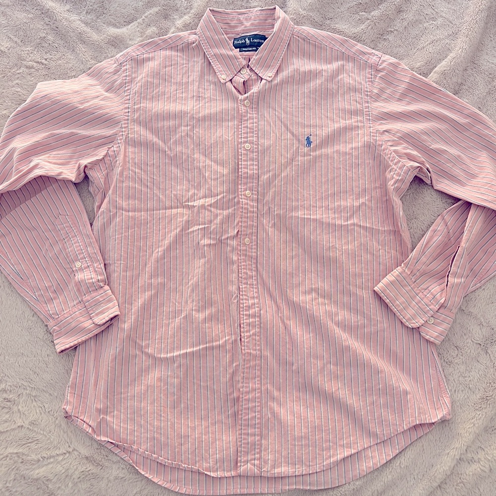 Men’s Ralph Lauren Casual Button-Up Custom-Fit Shirt (XL)